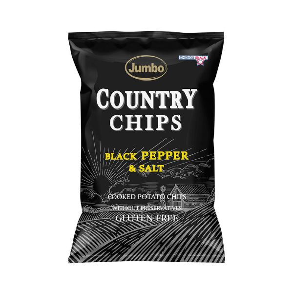 JUMBO COUNTRY CHIPS BLACK PEPPER & SALT 150GR